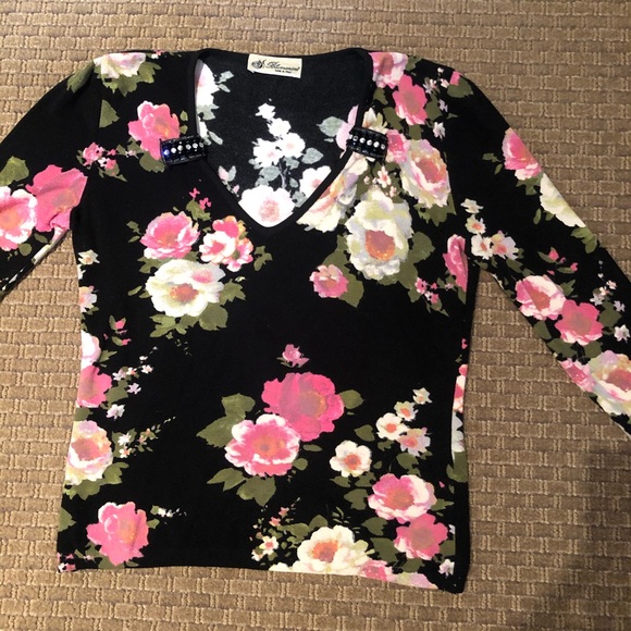 Printed sweater with rhinestone detail - Picture 1 of 5